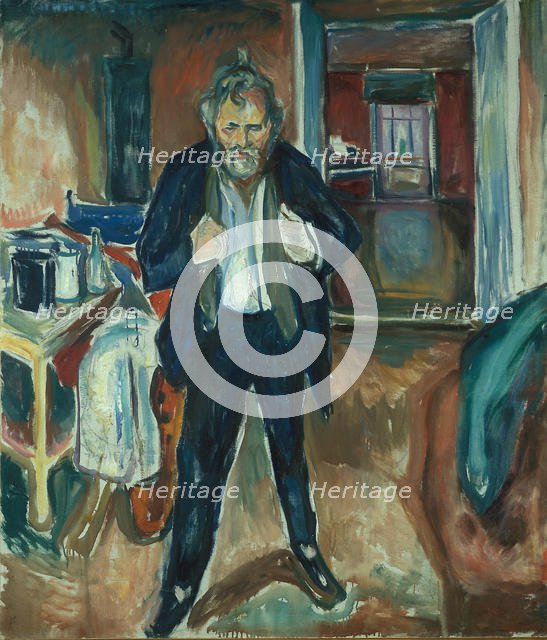 Sleepless Night. Self-Potrait in Inner Turmoil. Artist: Munch, Edvard (1863-1944)