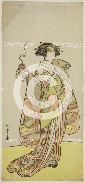 The Actor Ichikawa Monnosuke II as the Courtesan Kewaizaka no Shosho in the Play Sono..., c. 1776. Creator: Shunsho.