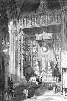 "The Grand Altar of the Cathedral of Seville" - painted by David Roberts, R.A., 1857. Creator: Unknown.