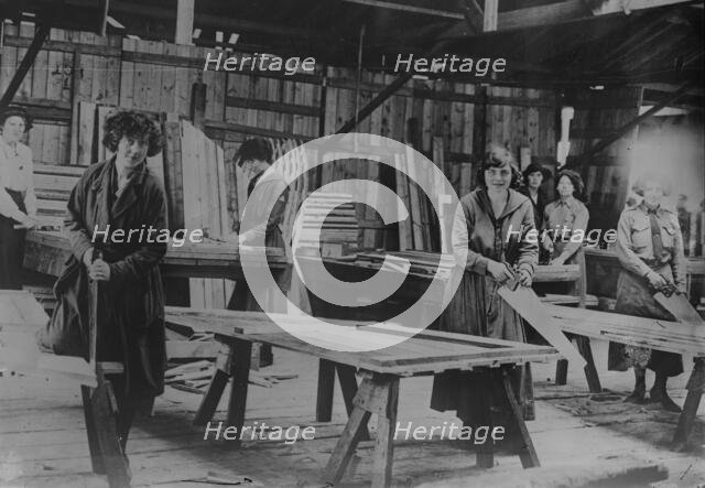 British women carpenters near front, 30 Jun 1917. Creator: Bain News Service.