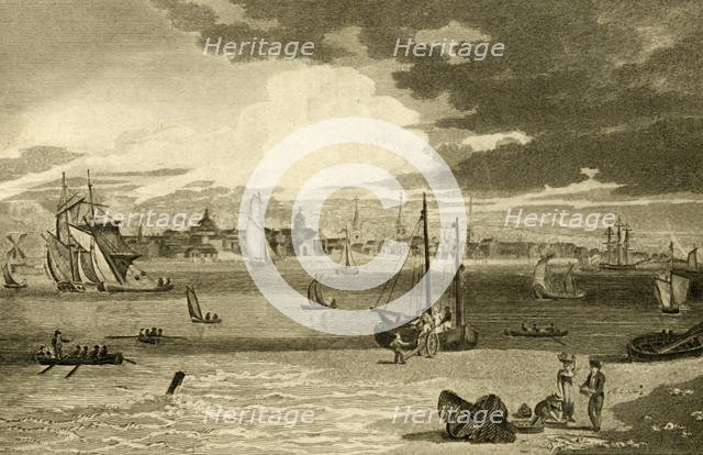 'View of Liverpool, from the ferry, Lancashire', 1808.  Creator: William Angus.