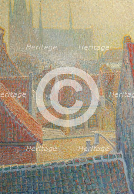 View of the church in Woerden, 1909.