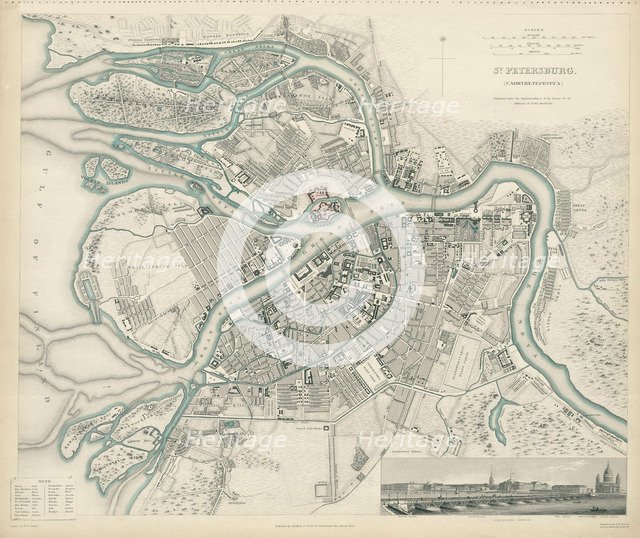 Map of Petersburg, 1834. Artist: Clarke, W.B. (active c. 1836)