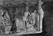 'Skeleton Group in the Rameswur, Caves of Ellora', 1834. Creator: George Cattermole.