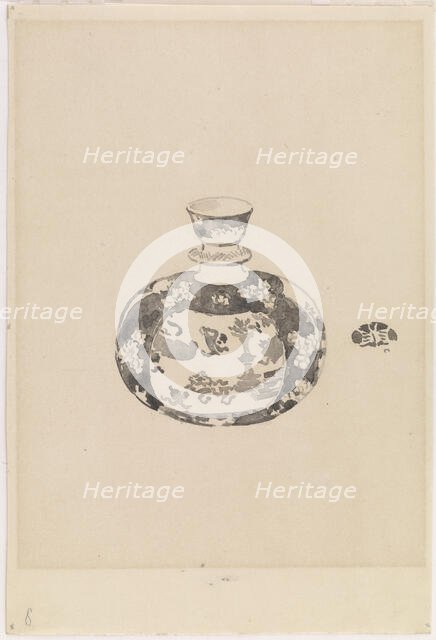 Oviform Ginger-Jar with Bell-Shaped Cover, 1878. Creator: James Abbott McNeill Whistler.