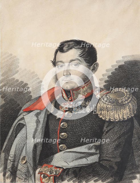 Portrait of Pyotr Nikolaevich Yermolov (1787-1844), 1820s. Creator: Hampeln, Carl, von (1794-after 1880).