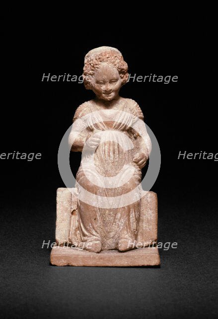 Statuette of a Seated Girl, 330-320 BCE. Creator: Unknown.