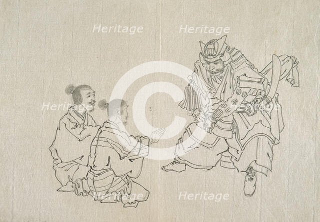 Preparatory Sketches for Prints (set of 5) (image 4 of 4), Late 19th century. Creator: Tsukioka Yoshitoshi.