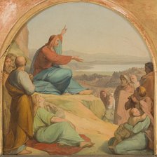 Esquisse pour l'église Sainte-Elisabeth : Le Sermon sur la montagne, 1849. Creator: Auguste Hesse.