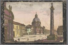 View of the church Santa Maria di Loreto and the column of Trajan in Rome, 1700-1799. Creator: Anon.