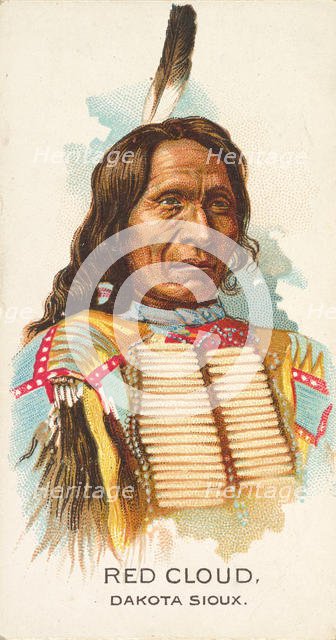 Red Cloud, Dakota Sioux, from the American Indian Chiefs series (N2) for Allen & Ginter Ci..., 1888. Creator: Allen & Ginter.