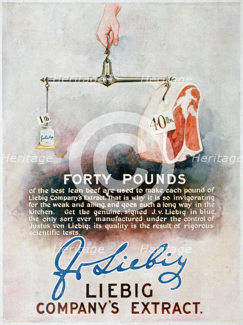 Advert for Liebig Extract of Meat, 1899.. Artist: Unknown