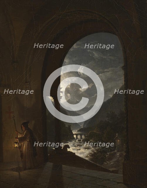 Moonlit Rapids, 1847. Creator: Carl Gustaf Plagemann.