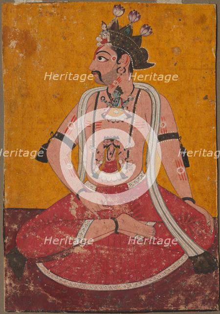 Man Dhata in Yogi Position, c. 1690-1700. Creator: Unknown.