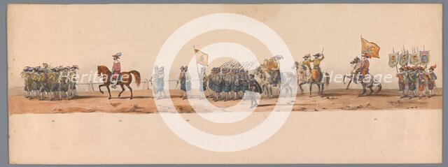 Historical parade at the second centenary of the Utrecht University, 1836 (plate 7), 1837. Creator: Victor Adam.