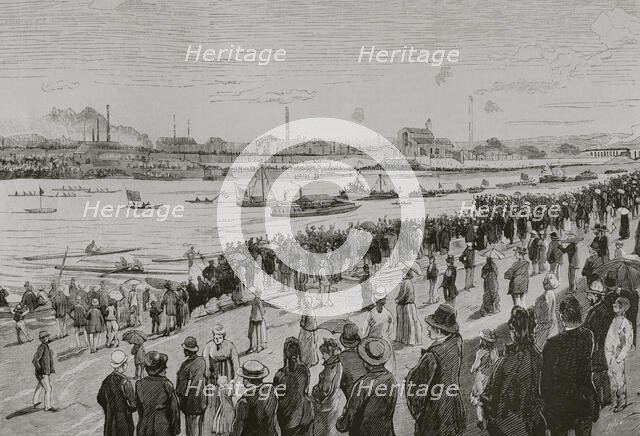 International regattas festival on the Seine, 18 August 1878.  Creators: Bernardo Rico, Josep Lluís Pellicer Feñé.