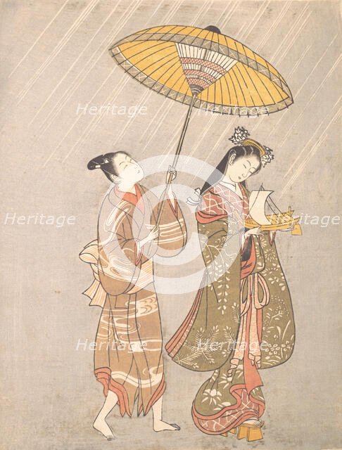 Komachi Praying for Rain, ca. 1765.. Creator: Attributed to Torii Kiyomitsu.