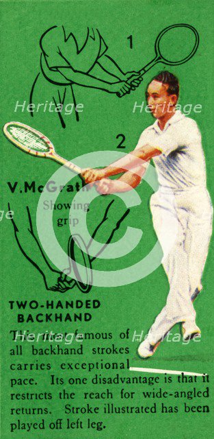 'V. McGrath - Two-Handed Backhand', c1935. Creator: Unknown.