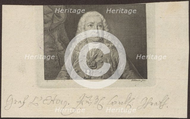 Count Jean Armand de L'Estocq (1692-1767). Artist: Schleuen, Johann David, the Elder (1711-1771)