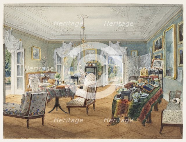 Sitting Room in a Country Estate, 1830-1840s. Artist: Anonymous  