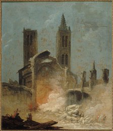 La Démolition de l'église Saint-Jean-en-Grève, en 1800, c1800. Creator: Hubert Robert.