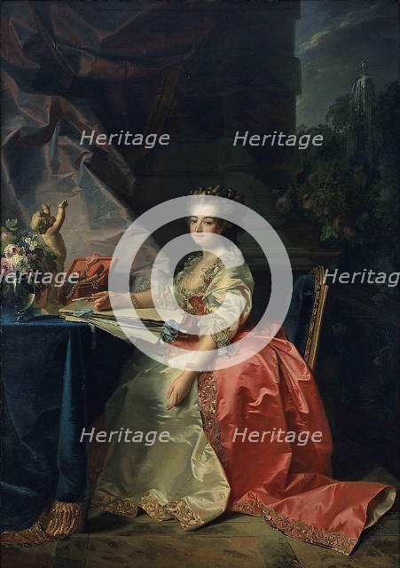 Portrait of Marie Louise of Savoy (1749-1792), Princess of Lamballe, 1780. Creator: Mosnier, Jean Laurent (1743/44-1808).