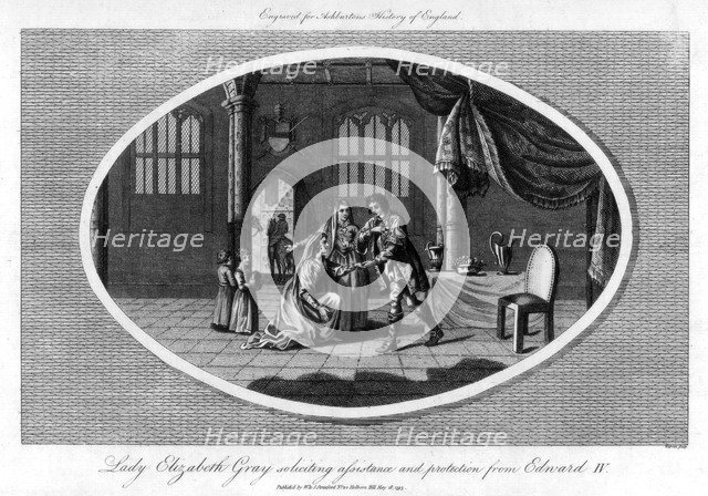Lady Elizabeth Grey soliciting assistance and protection from Edward IV, (1793). Creator: Warren.