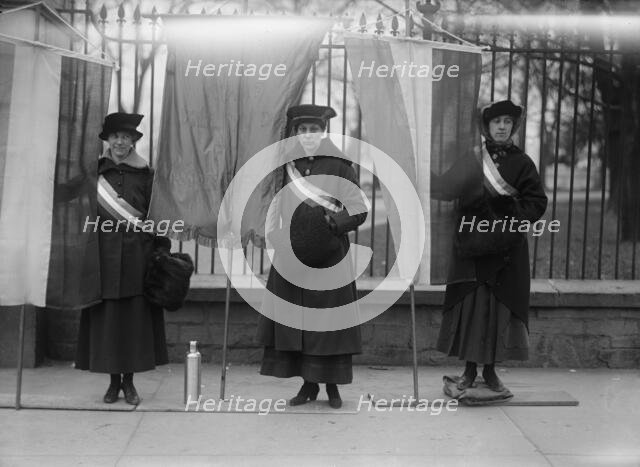 Woman Suffrage - Pickets at White House, 1917. Creator: Harris & Ewing.