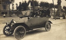 Exhibition of vintage cars in Barcelona.