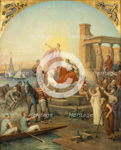 Allegory of Sports, 1896. Artist: Frédy, Baron de Coubertin, Charles Louis de (1822-1908)