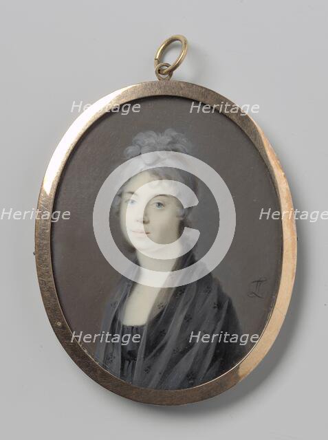 Portrait of a woman with a black shawl, 1763-1813. Creator: Leonardus Temminck.