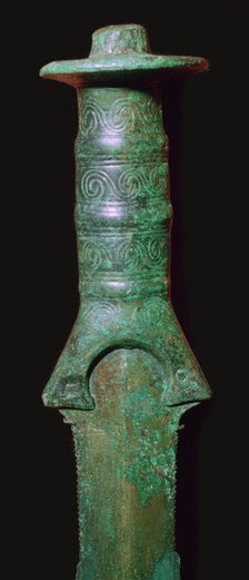 Hilt of an early bronze sword, 13th century BC.