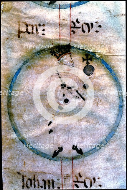 Peter III of Catalonia and IV of Aragon, called 'El Ceremoniós', (1319 - 1387), miniature in a pa…