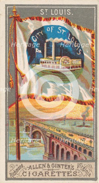 St. Louis, from the City Flags series (N6) for Allen & Ginter Cigarettes Brands, 1887. Creator: Allen & Ginter.