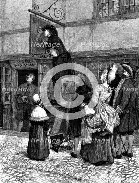 "Restoring The Sign" by T. Green, 1873. Creator: Unknown.