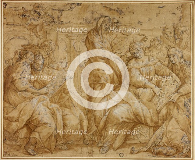 Women Looking at Religious Tablets, n.d. Creator: Unknown.