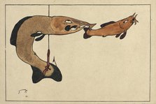 Untitled (Two fishes, one on a hook), 1901. Artist: Klee, Paul (1879-1940)