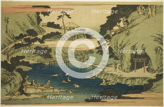 Takinogawa at Oji (Oji Takinogawa), from the series "Famous Places in the Eastern...c. 1839/42. Creator: Ando Hiroshige.