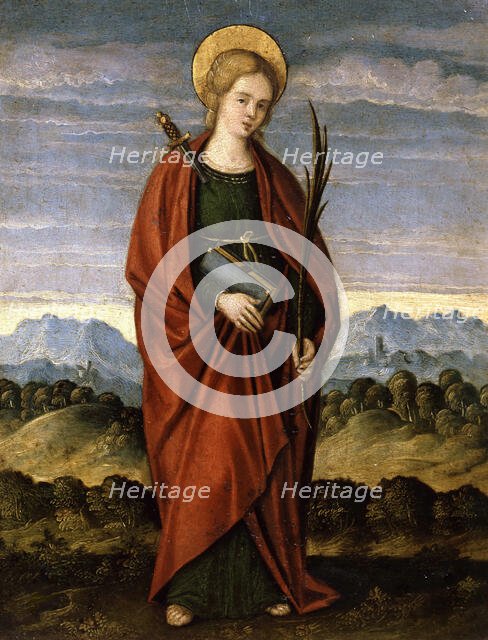Saint Justina of Padua, c. 1520. Creator: Santacroce, Gerolamo Galizzi da (c. 1480/85-c. 1556).