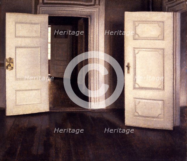 Open Doors. Artist: Hammershøi, Vilhelm (1864-1916)