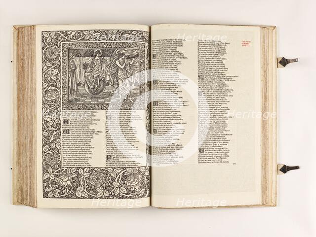 The Kelmscott Chaucer - The Works of Geoffrey Chaucer Now Newly Imprinted, 1896. Creator: Sir Edward Coley Burne-Jones.
