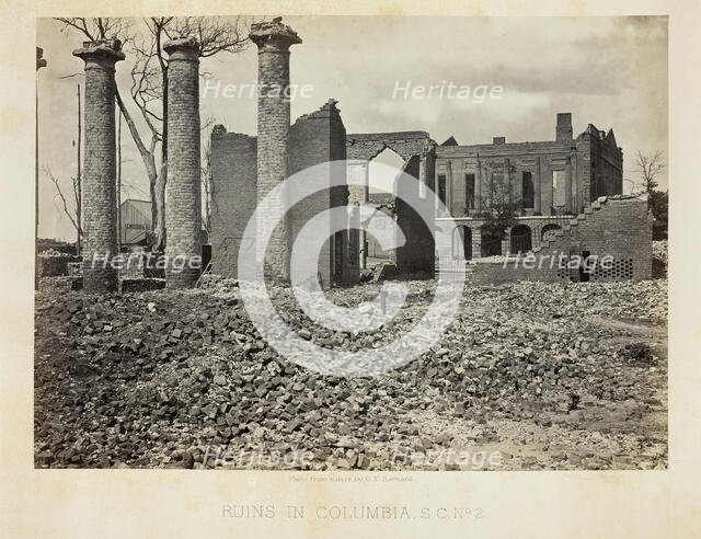 Ruins in Columbia, S.C., No. 2, 1865. Creator: George N. Barnard.