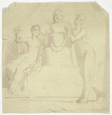 Two Female Figures with a Bust, n.d. Creator: Thomas Stothard.