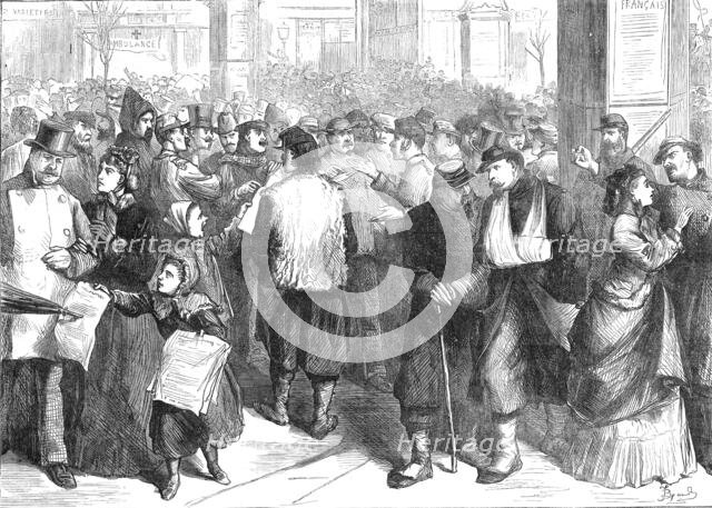 Politicians discussing affairs on the Boulevard Montmartre, Paris, 1871. Creator: Unknown.