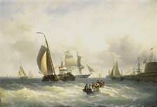 Anchorage at Bremerhaven, 1868. Creator: Willem Gruyter Jr.
