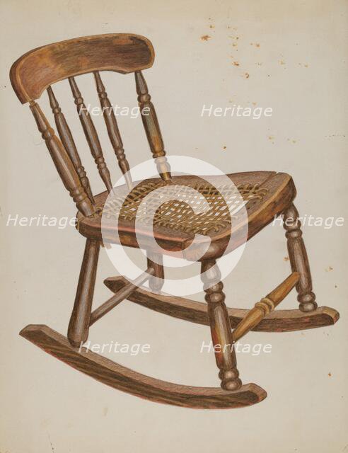 Rocking Chair, Small, Child's, 1937. Creator: Simon Weiss.