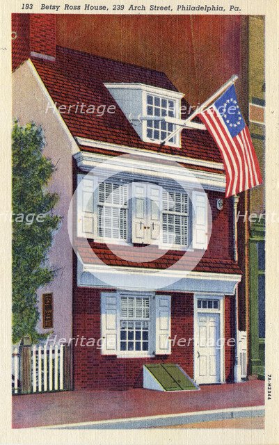 Betsy Ross House, 239 Arch Street, Philadelphia, Pennsylvania, USA, 1937. Artist: Unknown