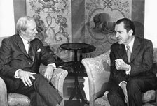 President Nixon talks with Prime Minister Edward Heath, Bermuda, 1971. Artist: Unknown