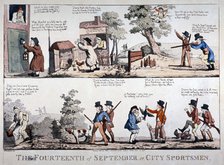 'The fourteenth of September or, City sportsmen', 1798. Artist: Anon