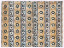 Sheet with five borders with floral and striped patterns, 19th century. Creator: Anon.